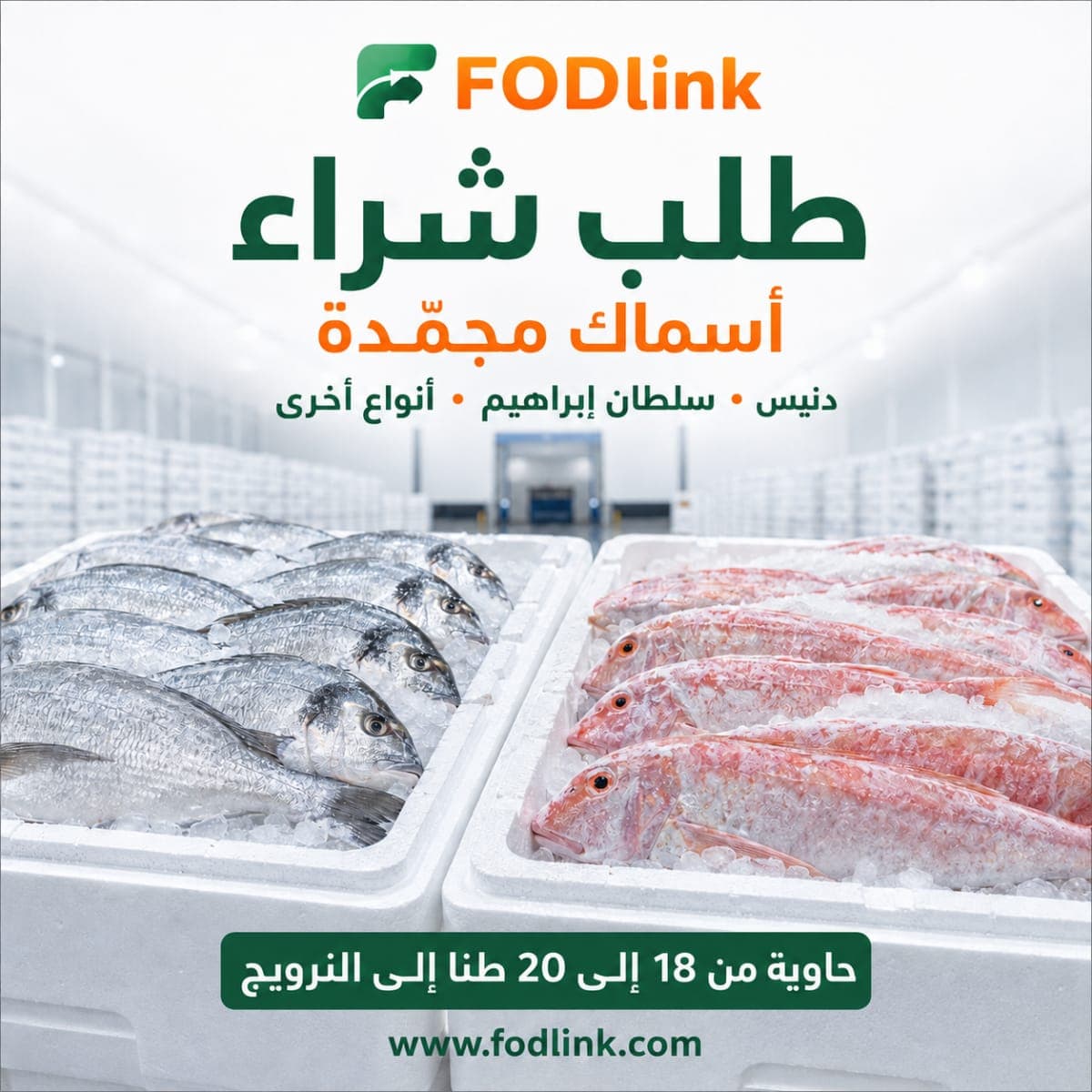 طلب شراء أسماك مجمّدة للتوريد إلى النرويج